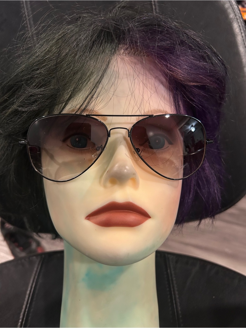 Women's Aviator Sunglasses - Black Frame with Brown Gradient Lenses